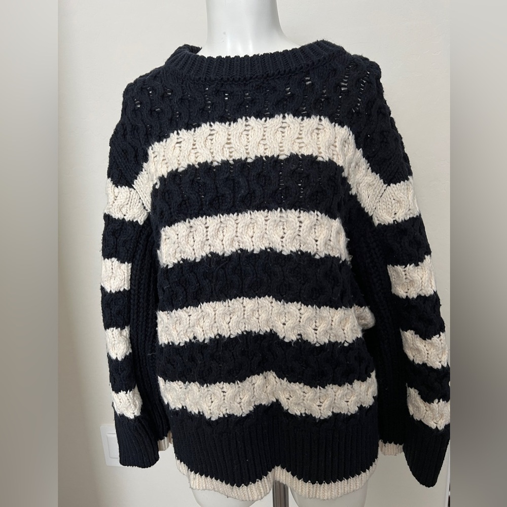 Zara Striped chunky knit sweater